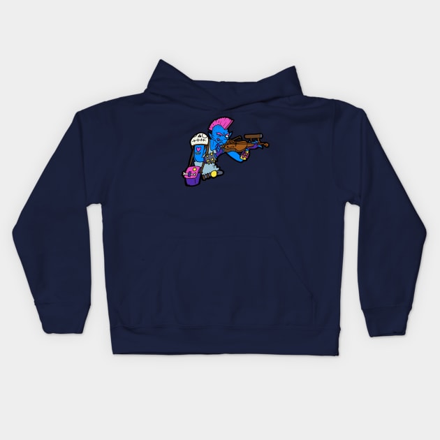 Fiddle Sniper (Drow) Kids Hoodie by Durvin